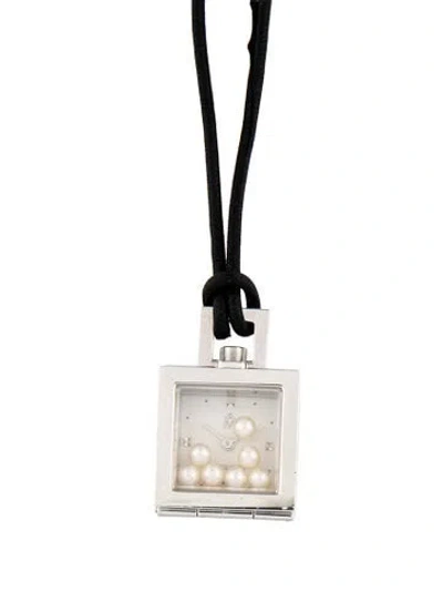 Pre-owned Mikimoto Pendant Necklace Watch In Silver