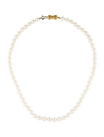 Pre-owned Mikimoto Perlita 18k Pearl Strand Necklace, 18" In Multi