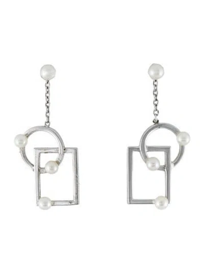 Pre-owned Mikimoto Perlita Pearl Drop Earrings In Multi