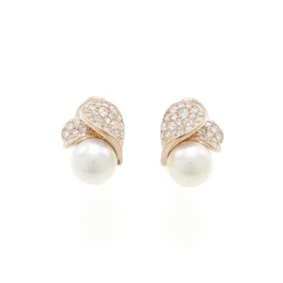 Pre-owned Mikimoto Pink Gold (18k) Clip Earrings () In Multi