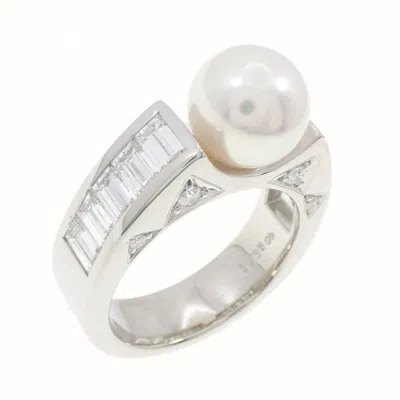 Pre-owned Mikimoto Platinum 950 Band Ring ()