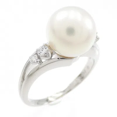 Pre-owned Mikimoto Platinum Band Ring ()