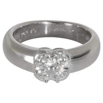 Pre-owned Mikimoto Platinum Diamond Vintage Clover Ring In Multi