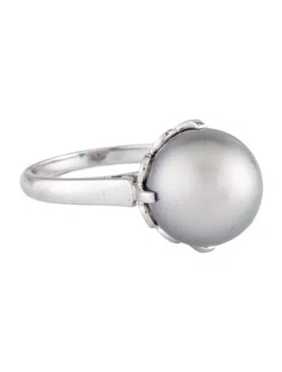 Pre-owned Mikimoto Platinum Pearl Cocktail Ring In Multi