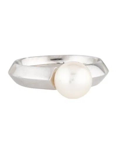 Pre-owned Mikimoto Platinum Pearl Cocktail Ring In Multicolor