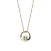 Mikimoto Processing...  Akoya Cultured Pearl Circle Pendant In Yellow Gold In Yellow