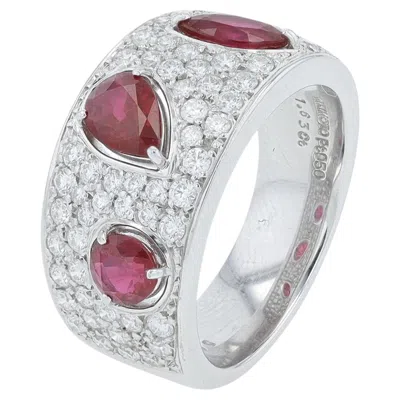 Pre-owned Mikimoto Pt950  1.63 Ctw Ruby Ring In Multiple
