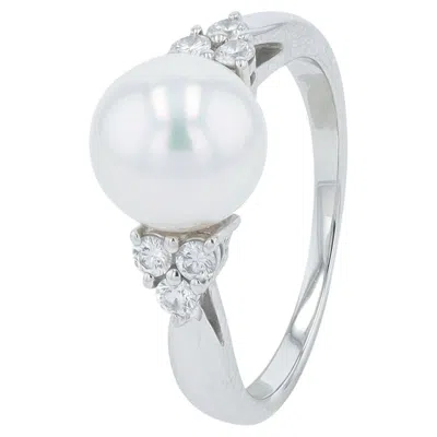 Pre-owned Mikimoto Pt950  8 Mm Pearl Ring In Multiple