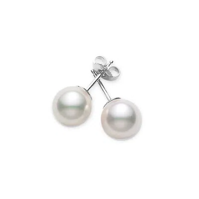 MIKIMOTO MIKIMOTO STUD EARRINGS AKOYA PEARL WHITE 8 X 8.5MM A+ GRADE