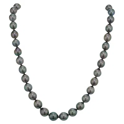 Pre-owned Mikimoto Tahitian Black South Sea Pearl Gold Necklace
