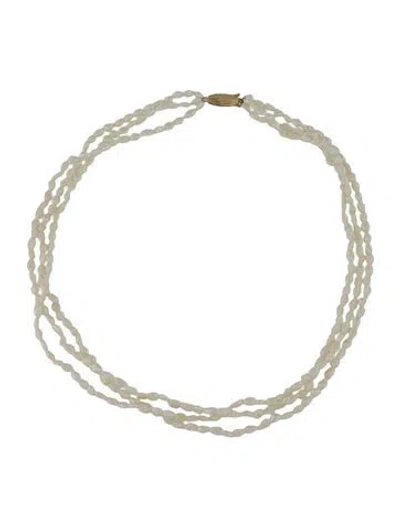 Pre-owned Mikimoto Vintage Blue Lagoon 14k Pearl Multistrand Necklace, 16" In Multicolor