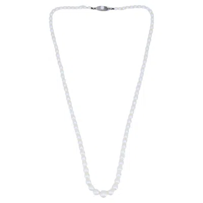 Pre-owned Mikimoto Vintage  Akoya Pearl Graduated Necklace With Silver Clasp In Multi