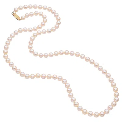 Pre-owned Mikimoto Vintage  Blue Lagoon 14k Yellow Gold Pearl Beaded Strand Necklace