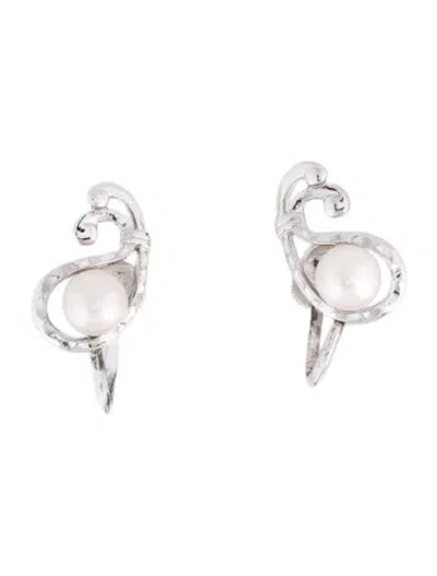 Pre-owned Mikimoto Vintage Pearl Clip-on Earrings In Multi