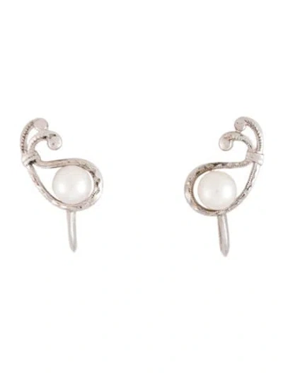 Pre-owned Mikimoto Vintage Pearl Clip-on Earrings In Multicolor