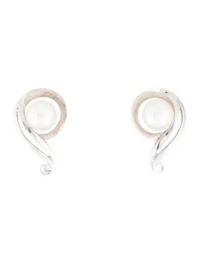 Pre-owned Mikimoto Vintage Pearl Clip-on Earrings In Multicolor