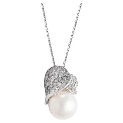 Pre-owned Mikimoto White Gold 18k South Sea Cultured Pearl Pendant