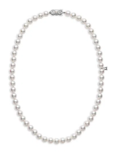 Mikimoto Women's Essential Elements 18k White Gold & 6.5mm White Cultured Akoya Pearl Strand Necklace