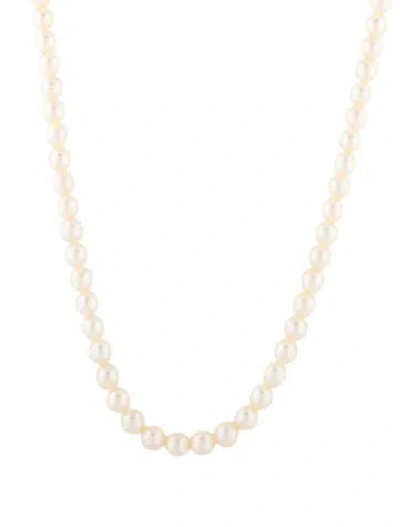 Pre-owned Mikimoto X Lane Crawford Pearl Bead Strand Necklace, 22.5" In Multi