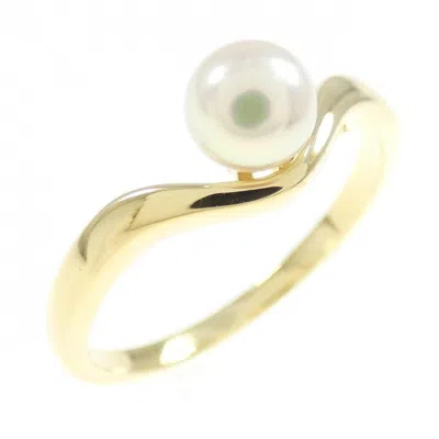 Pre-owned Mikimoto Yellow Gold (18k) Band Ring ()