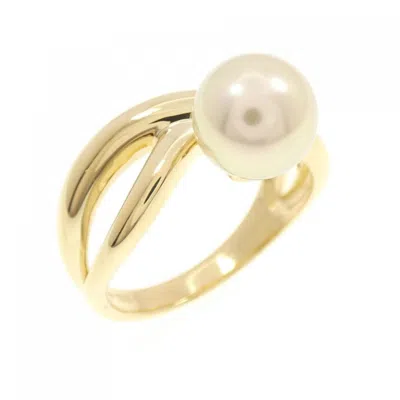 Pre-owned Mikimoto Yellow Gold (18k) Band Ring ()
