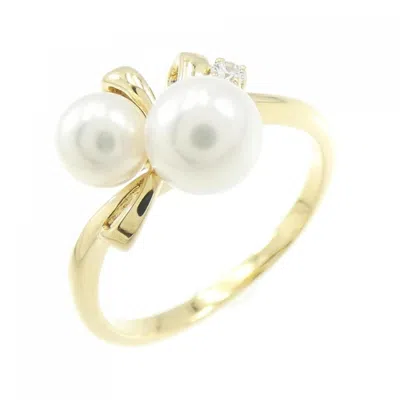 Pre-owned Mikimoto Yellow Gold (18k) Band Ring ()