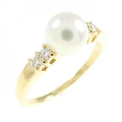 Pre-owned Mikimoto Yellow Gold (18k) Band Ring ()