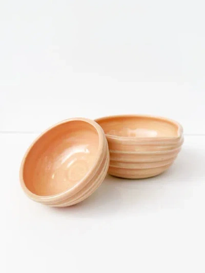 Mikkarbo Hunny Matcha Bowls In Peach