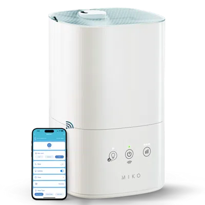 Miko Breeze + Smart Humidifier With App Control And Oil Tray In White