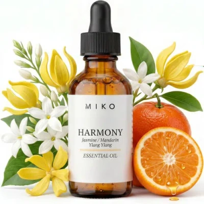 Miko Harmony Essential Oil With Jasmine, Mandarin & Ylang Ylang 100% Organic 15ml In Multi