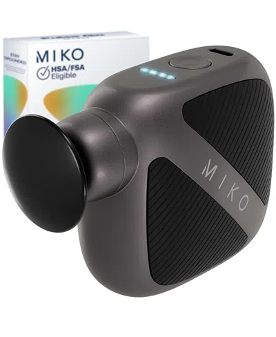 Miko Pulse Go Portable Massage Gun With Adjustable Intensity And Interchangeable Heads For Targeted Muscl In Black