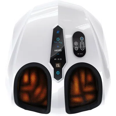 Miko Shiatsu Foot Massager With Heat, Lcd Display In White