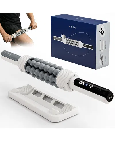 Miko Swift Hands-free Rolling Percussive Massager For Muscle Recovery, Tension Relief, And Relaxation In White