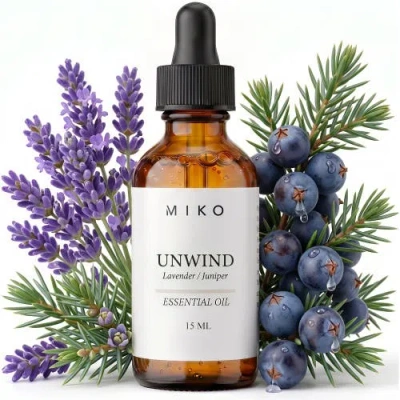 Miko Unwind Essential Oil With Lavender & Juniper 100% Organic 15ml In Multi