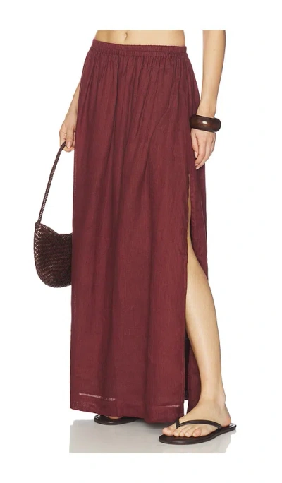 Mikoh Ciel Maxi Skirt In Burgundy