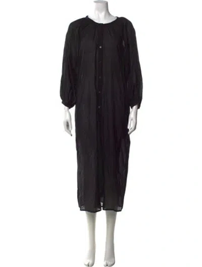 Pre-owned Mikoh Crew Neck Long Dress In Black
