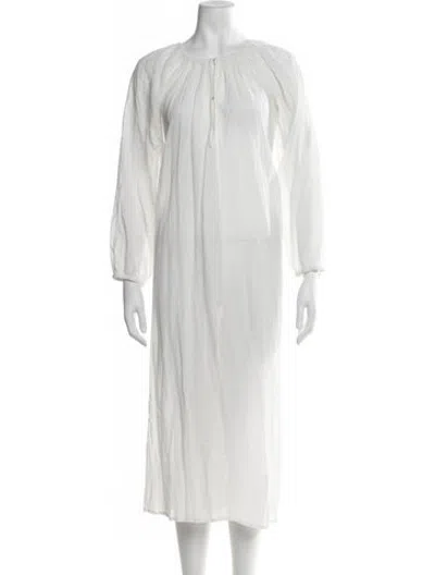 Pre-owned Mikoh Crew Neck Long Dress In Neutrals