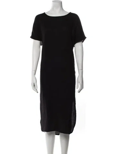 Pre-owned Mikoh Crew Neck Midi Length Dress In Black
