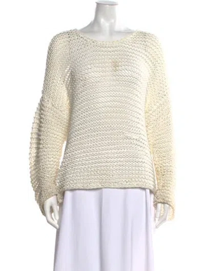 Pre-owned Mikoh Crew Neck Sweater In White