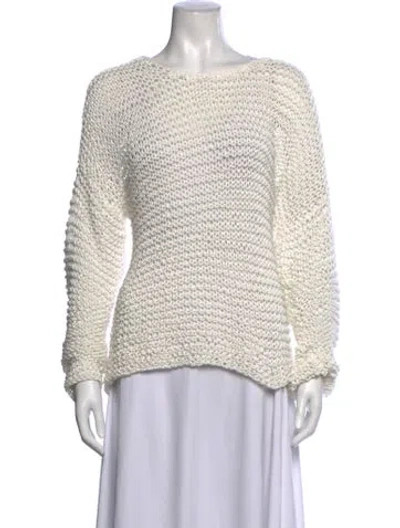 Pre-owned Mikoh Crew Neck Sweater In White