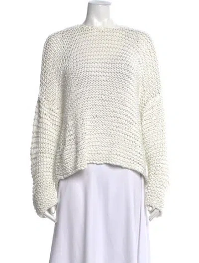 Pre-owned Mikoh Crew Neck Sweater In White