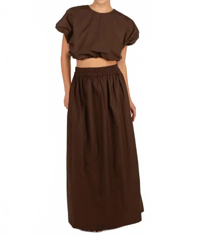 Mikoh Delia Maxi Skirt Kombu In Brown