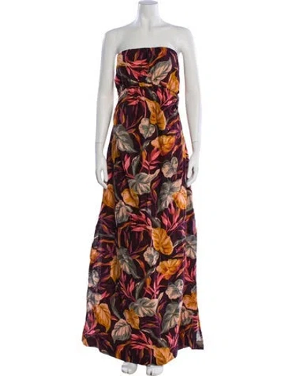 Pre-owned Mikoh Floral Print Long Dress In Multi