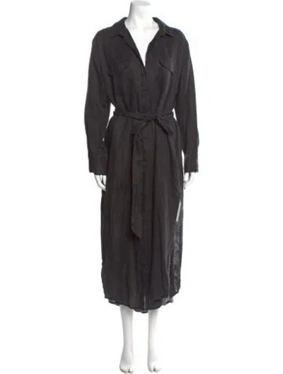 Pre-owned Mikoh Linen Long Dress In Gray
