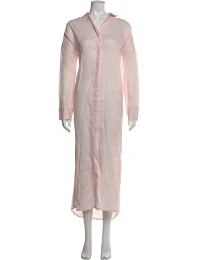 Pre-owned Mikoh Linen Long Dress In Pink