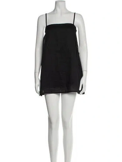 Pre-owned Mikoh Linen Mini Dress In Black