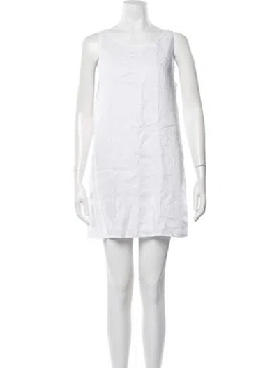 Pre-owned Mikoh Linen Mini Dress In White