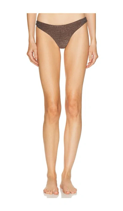 Mikoh Lurex Suva Bikini Bottom In Brown