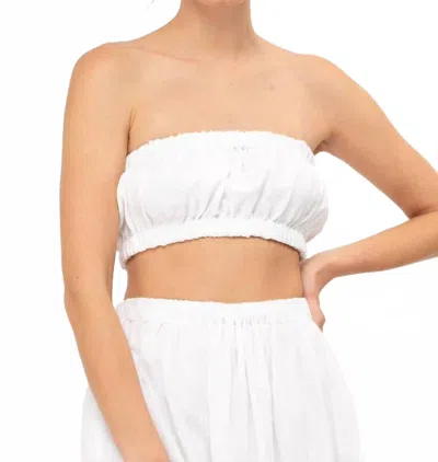 MIKOH MARLIEN BANDEAU CROP TOP IN WHITE