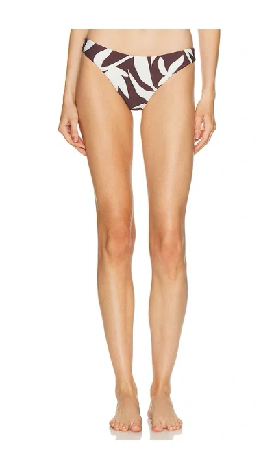 Mikoh Noam High Leg Bikini Bottom In Fleur Rouge